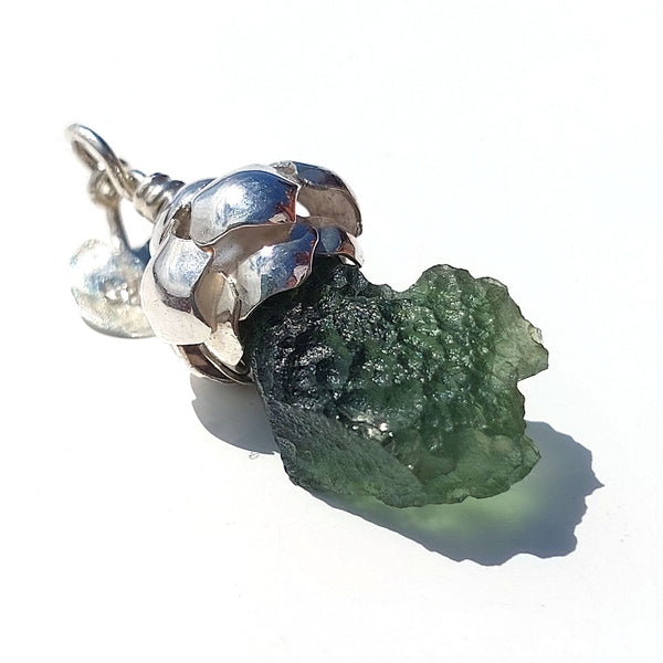 Moldavite Flower pendant