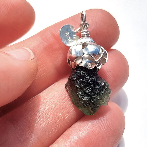 Moldavite Flower pendant